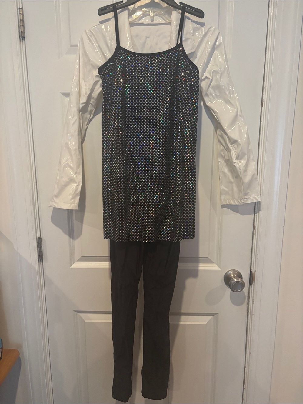 Revolution Black Spaghetti-Strap Jumpsuit with Holographic Dots